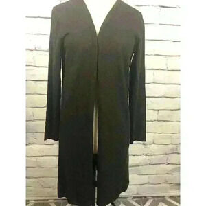 Eileen Fisher Womens Straight Long Brown Size M Open Long Cardigan 100% Wool